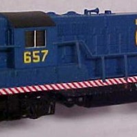 FEC 657 GP 9: Customized to the 1980's look. Started as a stock Atlas unit. Removed Yellow sill stripes and unit numbers. Added Red/wht striping from Microscale, re-numbered number boards and had to find some cab numbers that would work. The idea seemed so simple....
