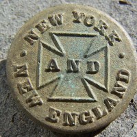 New York & New England RR
Uniform Button
Metal Detecting Find near ROW