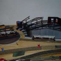Roughing in the turntable and roundhouse.
