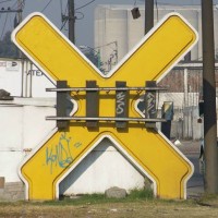 Unique railroad crossing sign