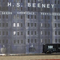 Beeney Warehouse Cardboard Mockup from west
