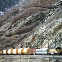 Union Pacific Rocket Train Headed east up Webar Canyon.