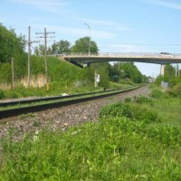 Canadian National green track - looking east