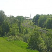 Canadian National green track - overpass sight west curve