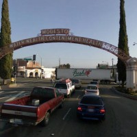 The Modesto Arch "Water Wealth Contentment Health"