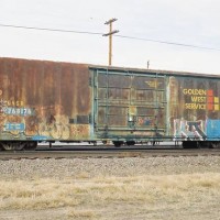 50 ft. PC&amp;F boxcar Smith road and Peoria St. , Denver.  Co. Feb.  2