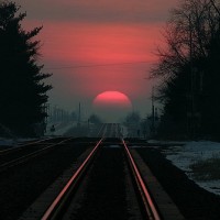 Sunset on the rails