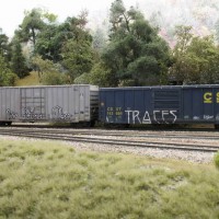 Weathered freight cars