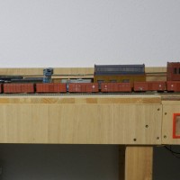 Resin boxcars painted but not finished