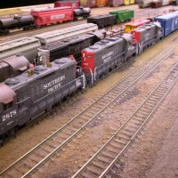 Four Stack GP9 Plus Two with V&O Boxcars