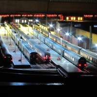 N-Scale passenger Train backs with lights!