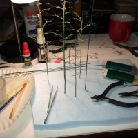 Twisted florist wire pine trees - N-Scale