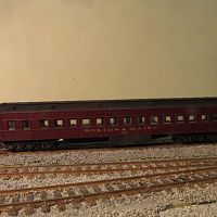 Athearn heavy weight coach repainted for the B&M