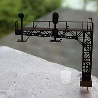 Animek 2 track signal bridge. Made from paper.