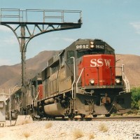 SSW 9642 west at the old long gone siding of Paris. Saugus line. Califorina.