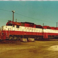SLSF GP38 701, so-called "torpedo boat", and first of Frisco's GP35s. Ft. Smith, AR