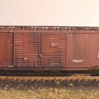 Aurora Postage Stamp Boxcar, painted and decaled