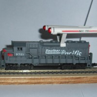 What do you get if you cross a High Speed GP35 with parts from a mini Start Ship? a Warp Drive Locomotive. SP9725/NCC1701