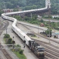 NS Roadrailer Train eases into Union Station, Cincinnati OH  Jun 09