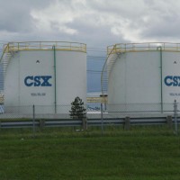 Diesel fuel storage tanks. These are used by CSX in the Collinwood yard in Cleveland Ohio, this was an ex Conrail yard.