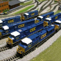 My CSX YN3 loco Fleet so far. From new to older. In front I have two Kato SD70ACe's then I have two Kato SD70M's and two Atlas SD50's and in the back I have two Atlas GP38's.