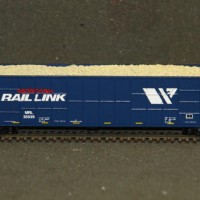 Finally got the revised MRL decals from microscale and the new smaller "Montana Rail Link" is still too big for the woodchip cars.  Oh well, I should be happy I can even come this close to correct.