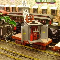 The rear end of the crane opens up to show the boiler.