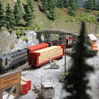 Sandner Brothers Lumber reload and old Santa Rosa Road (Dewdney Trail) overpass.  H Liner by Jeff Briggs of Victoria.
