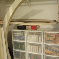 Return loop stores out of the way in the closet