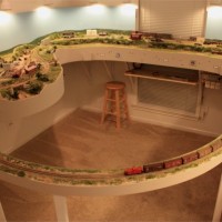 The removable loop spans 5 and a half feet when installed on the Sand Springs Railway N scale layout