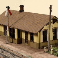 Scratchbuilt model of the Illinois Central depot in Tonica, Illinois (N scale)