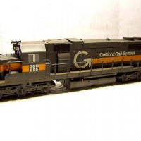 Here's another "goof" engine:

Guilford has/had some SP39. As there is no SD39 available in H0 scale, I decided to repaint a Kato SD38-2. Except for the trucks (which I my change in the near future), it looks not very different to the real SD39 in my eyes...
