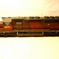 Kato CR (ex CNJ "Red Baron") SD40, custom painted and weathered.