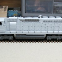 Soon to be MRL 290, SDP40-2XR.  Made from a Kato SD40 and a Kato SD45 with alot of styrene work.  Still might do some minor tweeking to the handrails on the side where the step is.