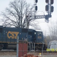 C&O Signals (Note: the new signal on the old cantilever)