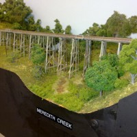 The branch line on Darren F's "Cann River" layout of Gippsland Victoria, Meredith Creek trestle.