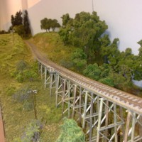 The branch line on Darren F's "Cann River" layout of Gippsland Victoria, Meredith Creek trestle.