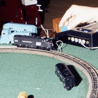 And here's the Bachmann F7 that we used to do our grade testing.  I've given this locomotive (which still works great, albeit noisy) to my 9-year-old son to start his roster.  right now it's black with an Amtrak logo, but we'll probably repaint it Penn Central as seen here.