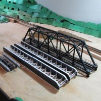 bridge components: 40' deck girder, 4x65' 1/2 deck girder and a 150' through truss