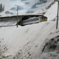 Train #12 entering snowshed #1 in McRae Canyon