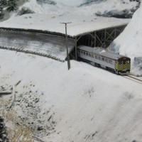 Train #12 entering snowshed #1 in McRae Canyon