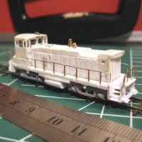 A scratchbuild SW1000 in Z-scale, eventually it will become the D&RGW 149.