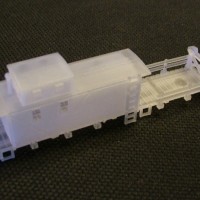 50' MOW Caboose Flat car printed at Shapeways 3D printing designed by southernnscale 1:220 scale Z