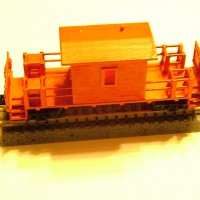 Transfer Caboose car painted and designed by southernnscale in Z scale at shapeways