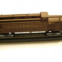 CW-6 47 Passenger Waycar painted and added trucks from MTL by southernnscale and printed at Shapeways