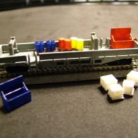 50' Flat car with equipment printed at Shapeways designed by southernnscale