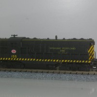GP9 155 painted and lettered. Still need to do numberboards and white parts of handrails.