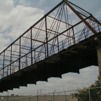 Abandoned Highway Bridge Over San Antonio Downtown
