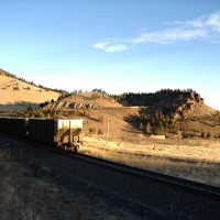 First light, coal emties at Tunnel 1