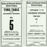 D&RGW Time Table #5 1965